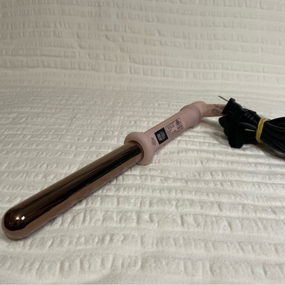 L’ange Pink Hair Curling Wand HT015B with Black Cord